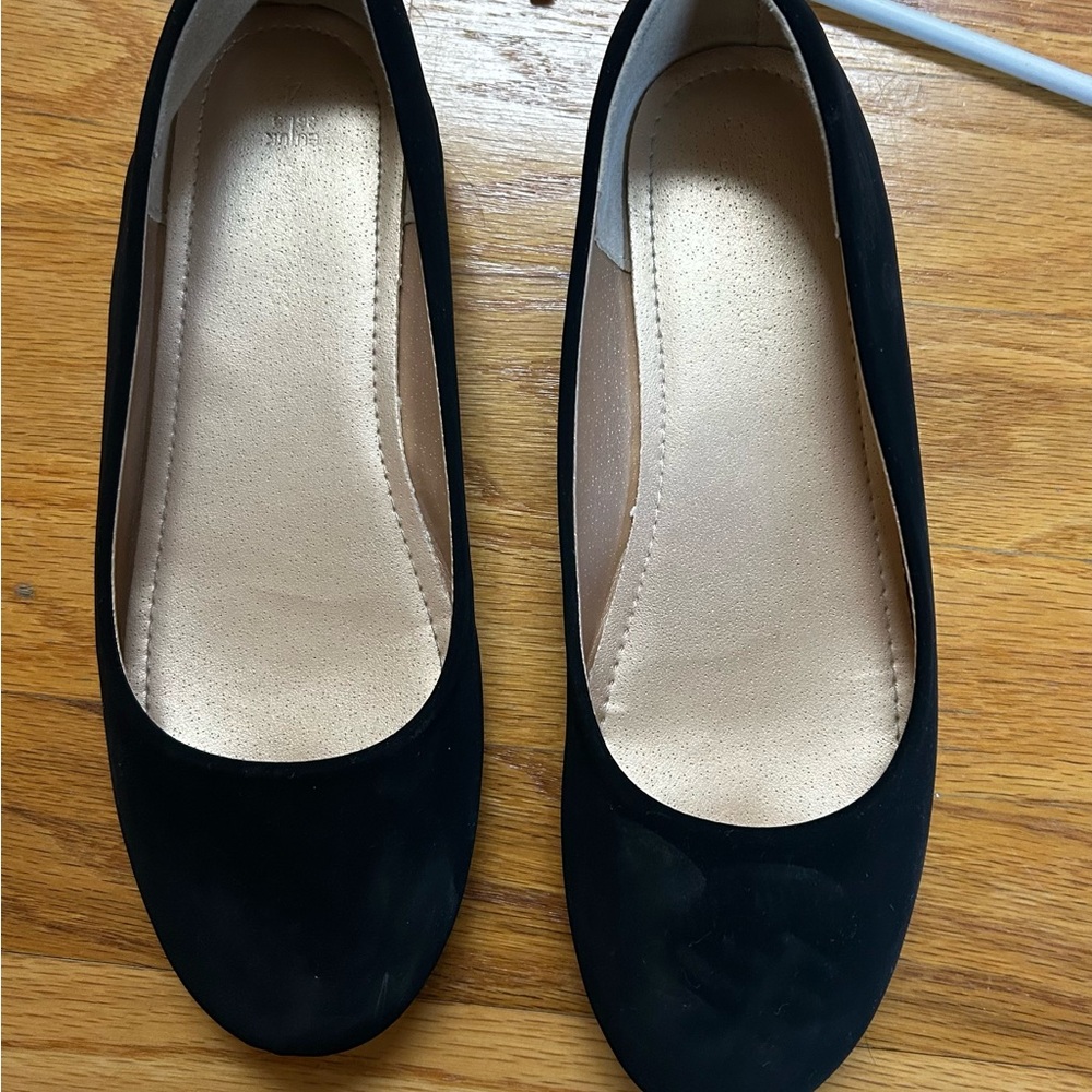 Girls’ Black Suede Ballet Flats - Comfortable Everyday Loafers
